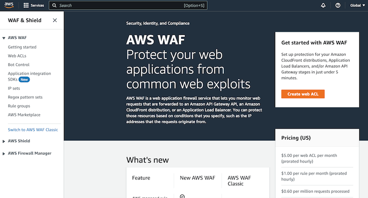 Web Application Firewall, Web API Protection - AWS WAF - AWS