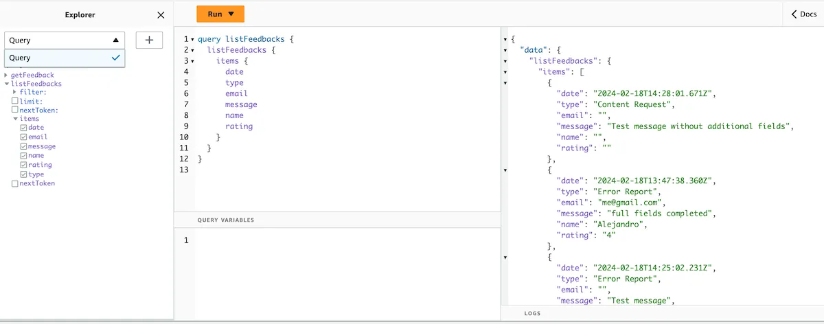 Query table simplified