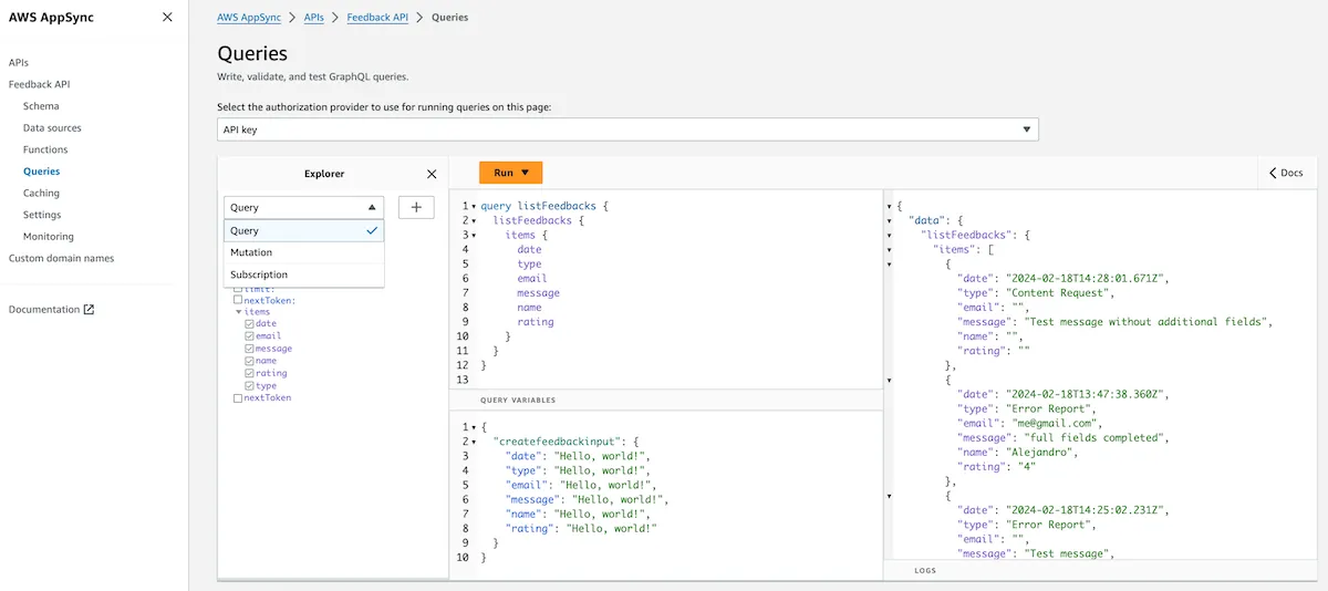 Query table