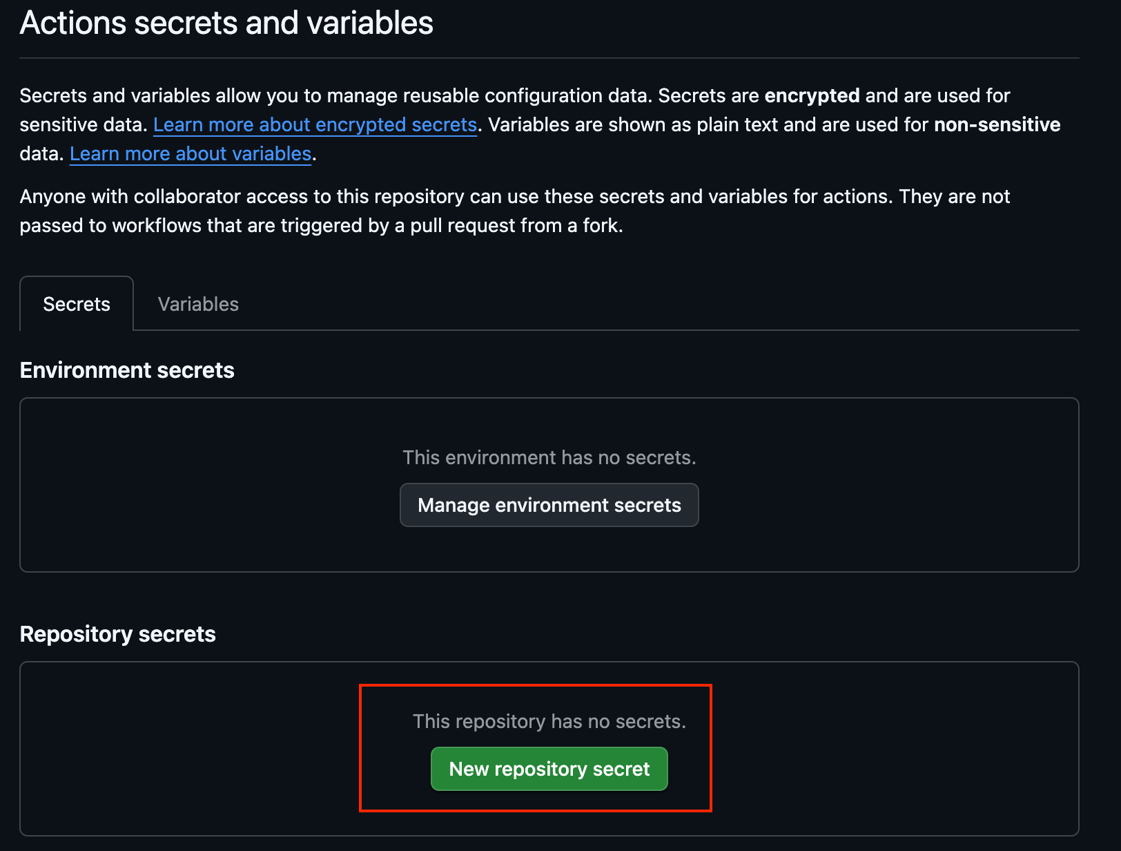 github-repository-variables